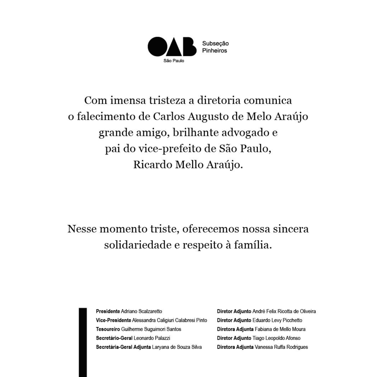 Nota de Pesar
